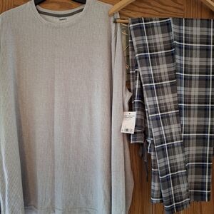 Sonoma Light Gray And Blue Mens Pajama Set